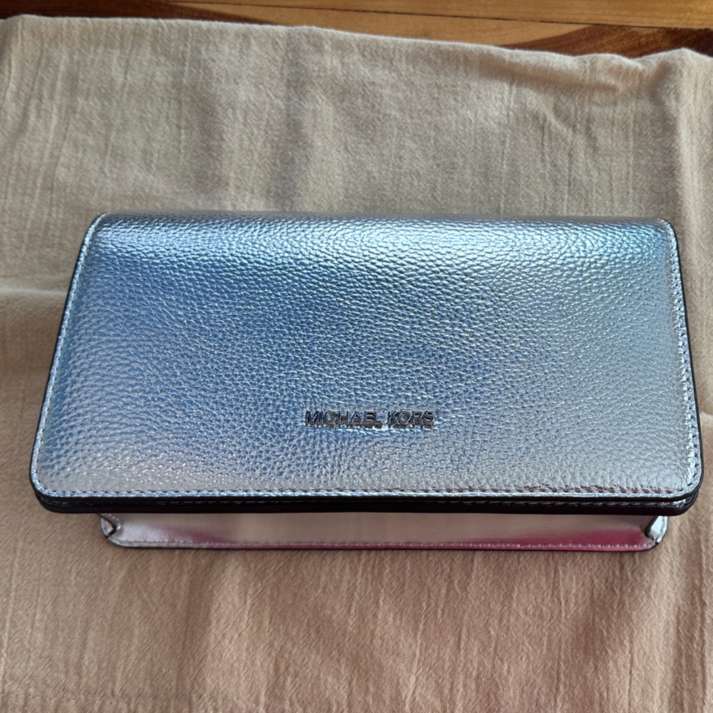 Michael Kors Metallic Silver Crossbody